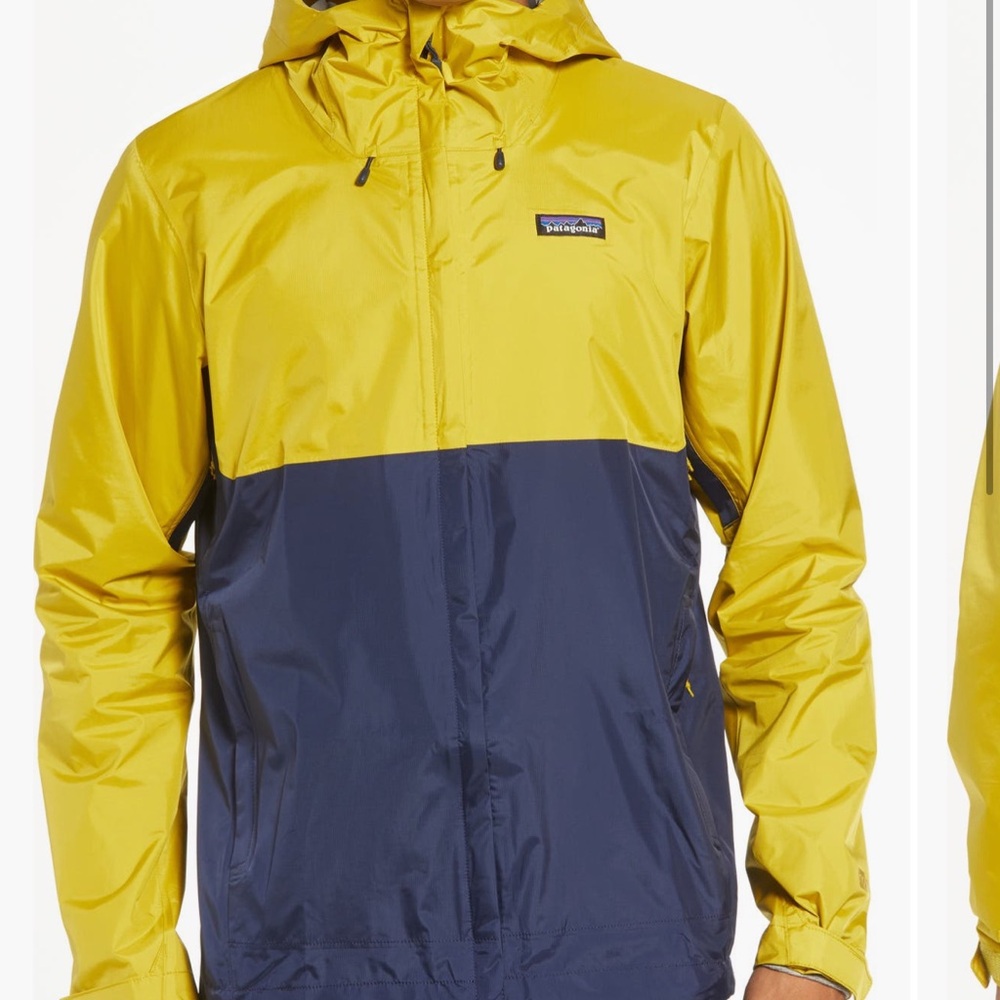 Patagonia Torrentshell Packable Blue and Yellow Rain Jacket - Picture 3 of 13